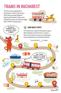 Trams in Bucharest: tram 1’s route to Obor Market, with stops to count