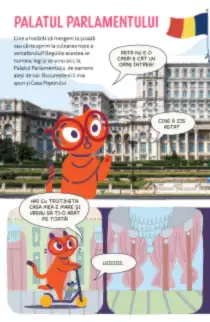 Palatul Parlamentului: Pix uimit în fața clădirii, apoi pe trotinetă cu șoricelul Marcel prin săli